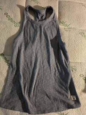 Vuori Gray Ribbed Racerback Tank